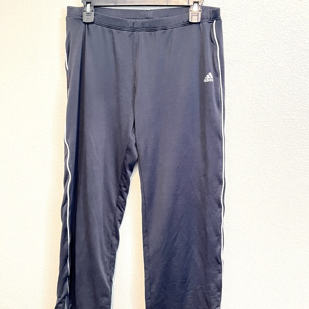 Black Adidas Sweatpants w/white Strips (L)